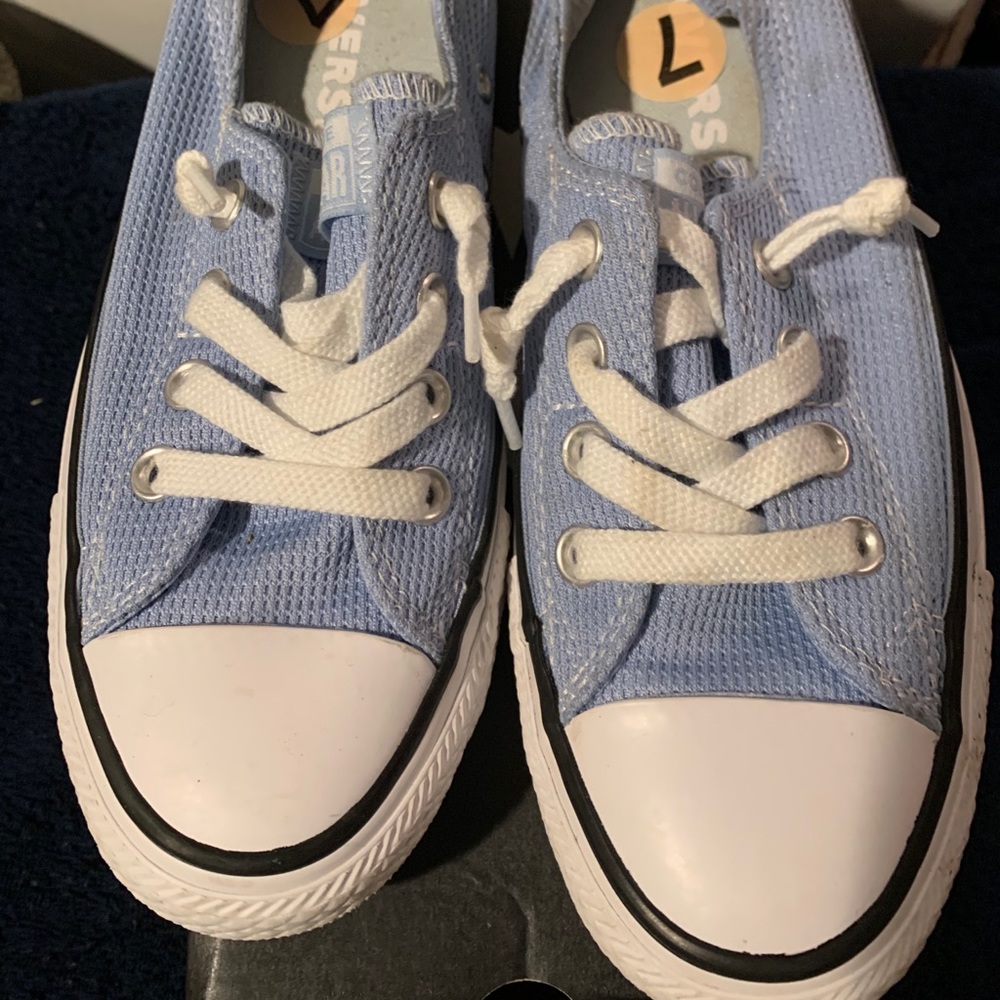 Blue Converse sneakers